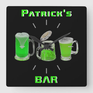 Neon Irish Pub Pub Sign Clock Personlig Mancave Fyrkantig Klocka