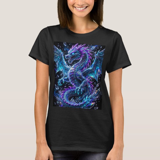 Neon Isdrake Mosaik design T Shirt (Framsida)