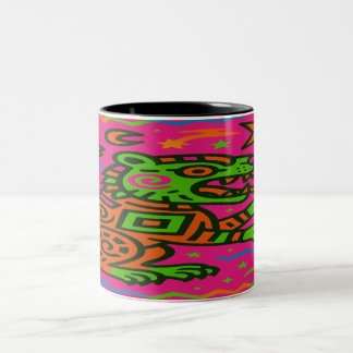 Neon Jaguar Spirit - Bold Tribal Coffee Mugg