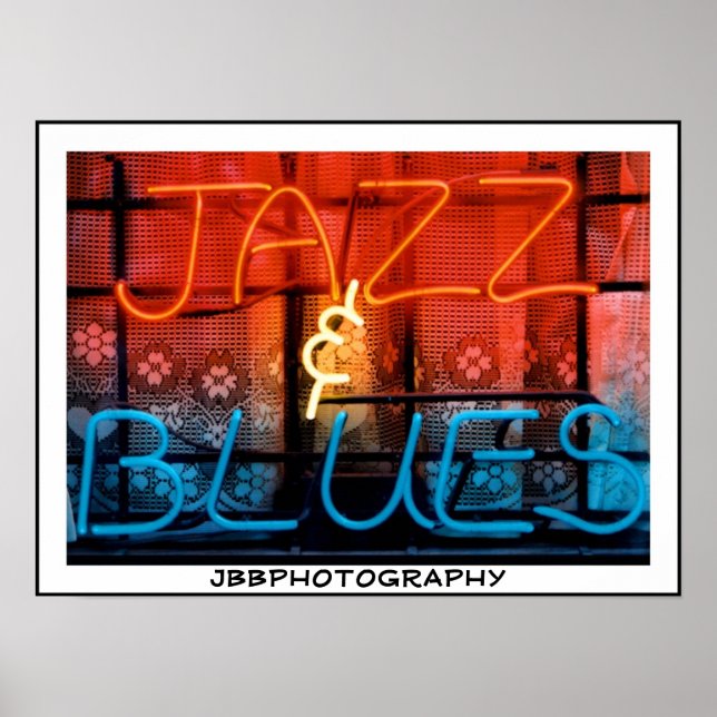 neon jazz blues poster (Framsidan)
