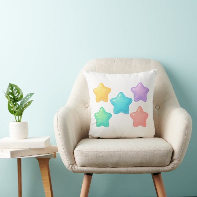 Neon Jelly Stjärna Kudd | Söt Kawaii Glöd  Kudde (Stol)