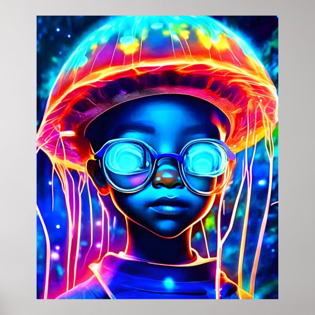 Neon Jellyfish Child Vision Poster (Framsidan)