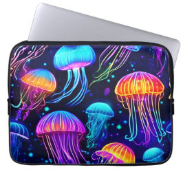 Neon Jellyfish Dreams Laptop Fodral