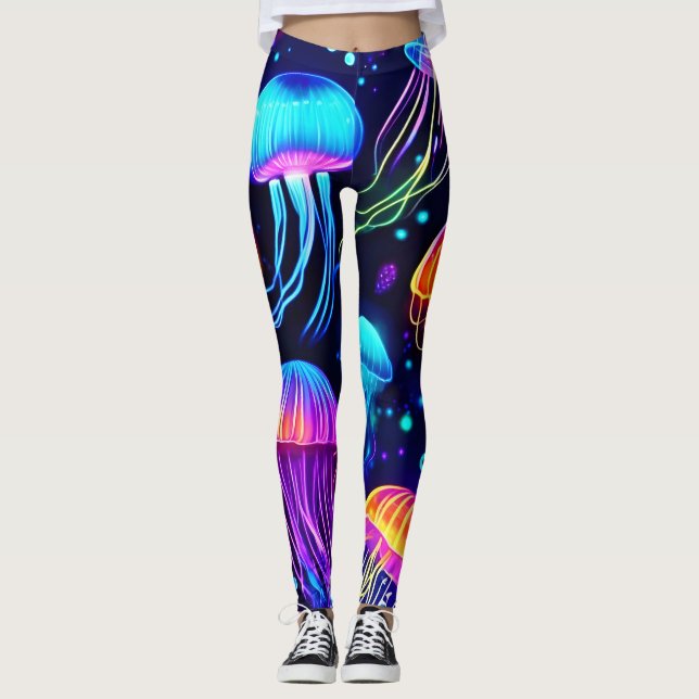 Neon Jellyfish Dreams Leggings (Framsida)