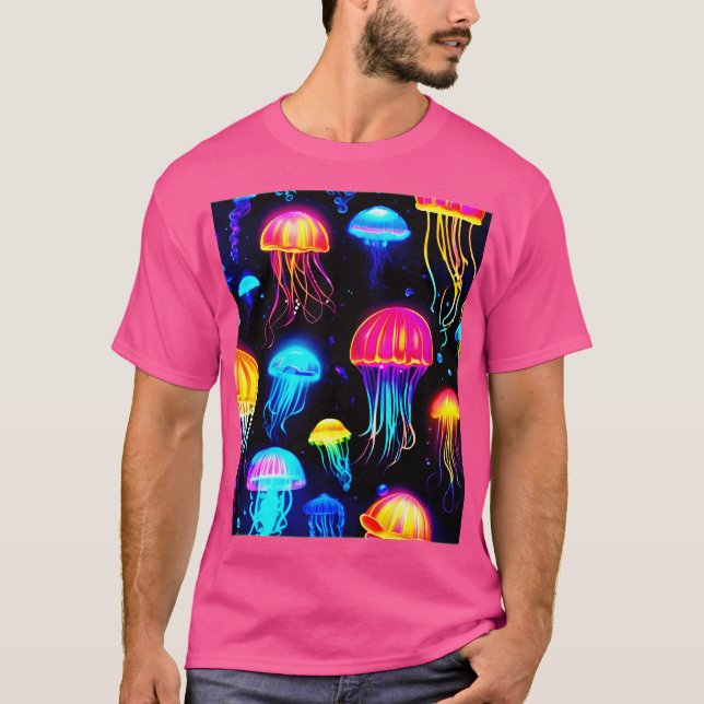 Neon Jellyfish Dreamscape T Shirt (Framsida)
