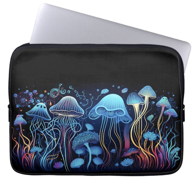 Neon Jellyfish Laptop Fodral (Framsidan)