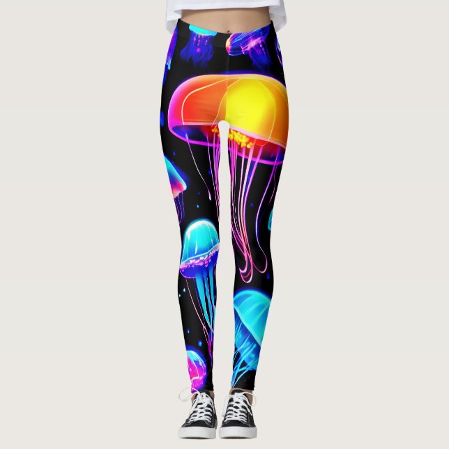 Neon Jellyfish Leggings (Framsida)