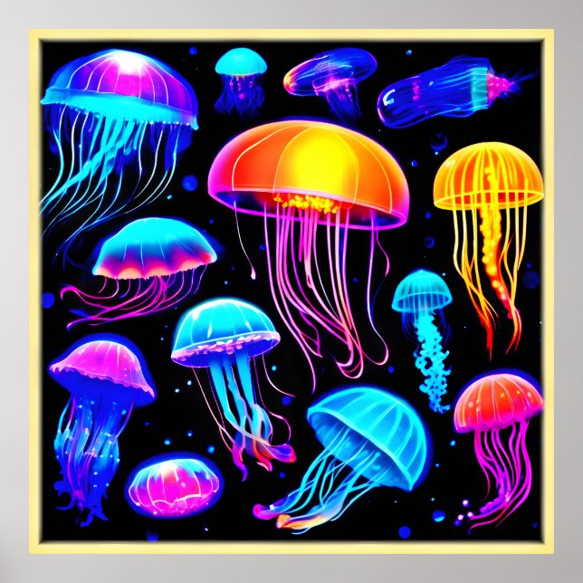 Neon Jellyfish Poster (Framsidan)