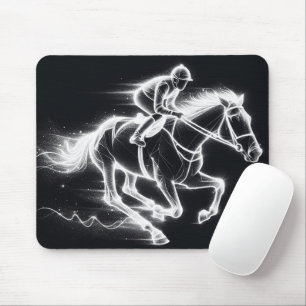 Neon Jockey på en Galloping Horse Musmatta
