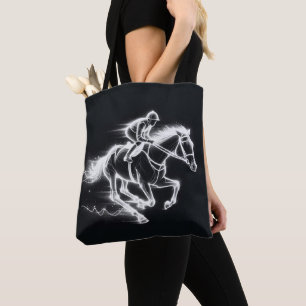Neon Jockey på en Galloping Horse Tygkasse