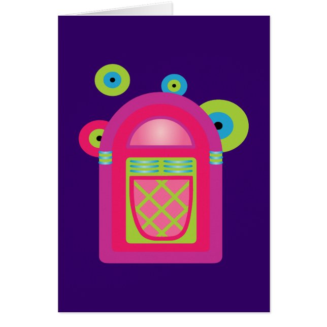 Neon Jukebox Hälsningskort (Framsidan)