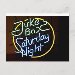 Neon Jukebox-signatur Vykort