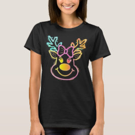 Neon jul Reindeer Coquette T Shirt