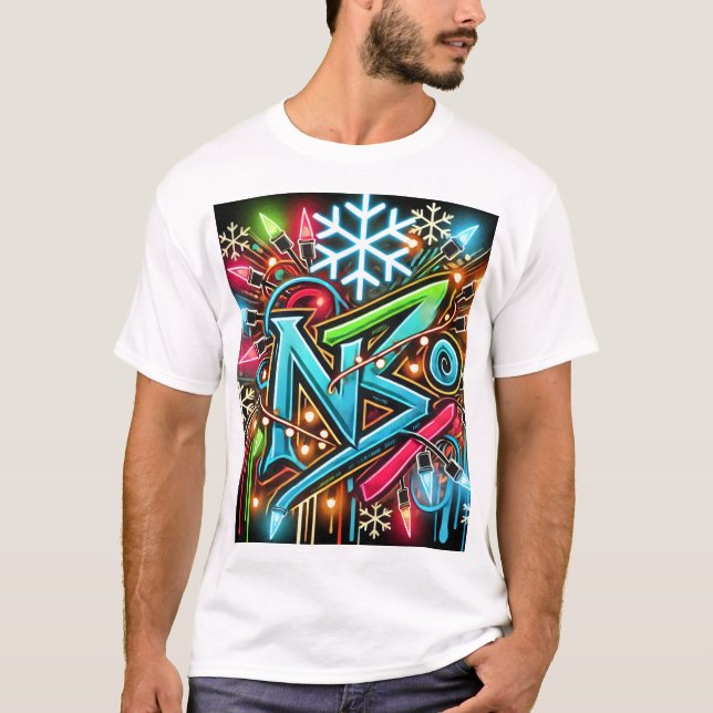 Neon julbelysning T-shirt (Framsida)
