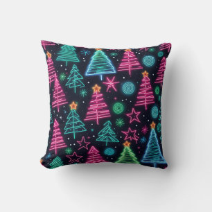 Neon Julgranar Dubbla Sided Pillow Kudde