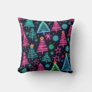 Neon Julgranar Dubbla Sided Pillow Kudde