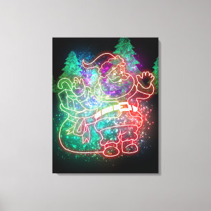 Neon Jultomten Canvastryck