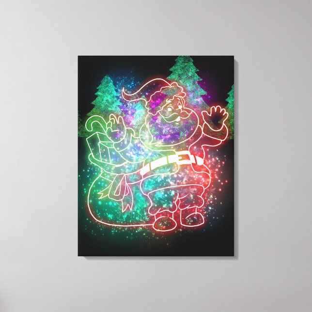 Neon Jultomten Canvastryck (Framsida)