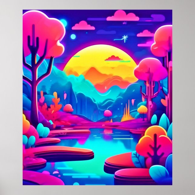 Neon Jungle Dream Art Poster (Framsidan)