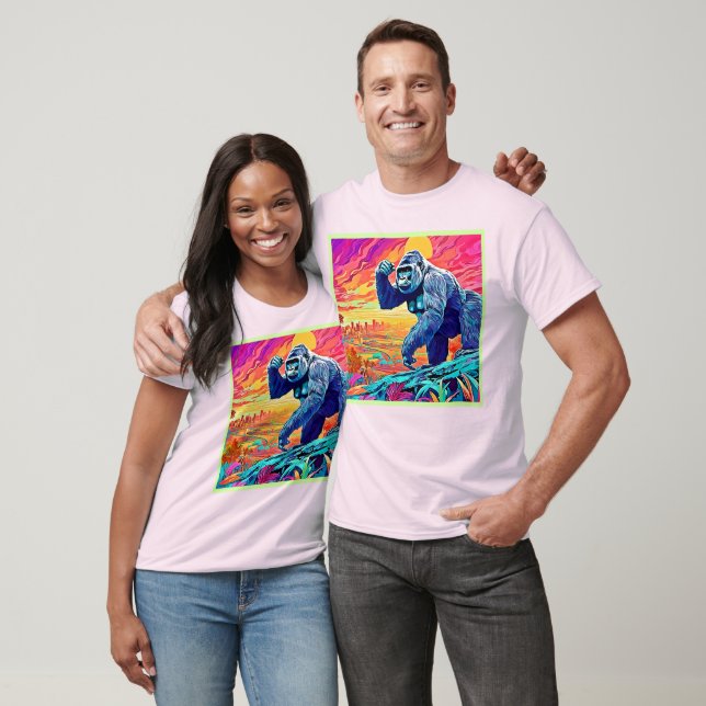 Neon Jungle Gorilla Urban Fantasy T Shirt (Unisex)