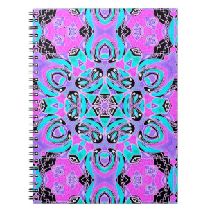 Neon kaleidoscope, mandala anteckningsbok