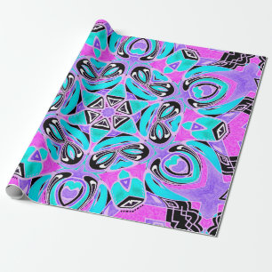 Neon kaleidoscope, mandala presentpapper