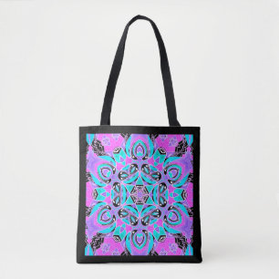 Neon kaleidoscope, mandala tygkasse