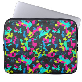 Neon kamouflage mönster laptop fodral