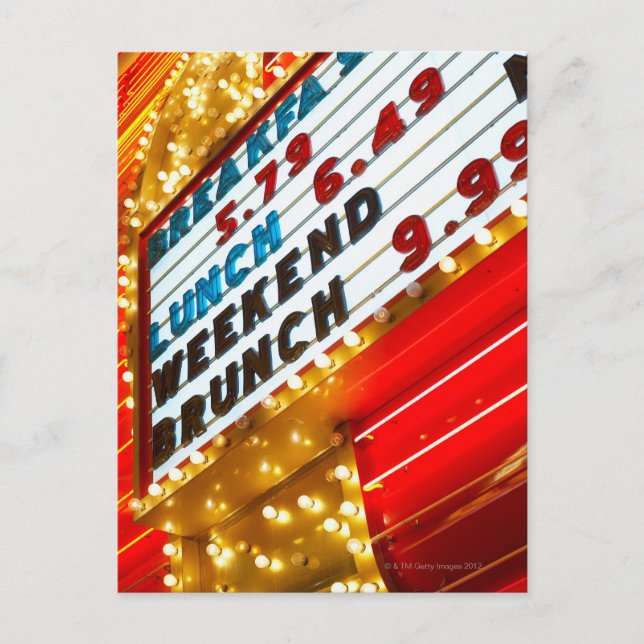 Neon-kampanjskylt på kasino, Las Vegas Vykort (Framsida)