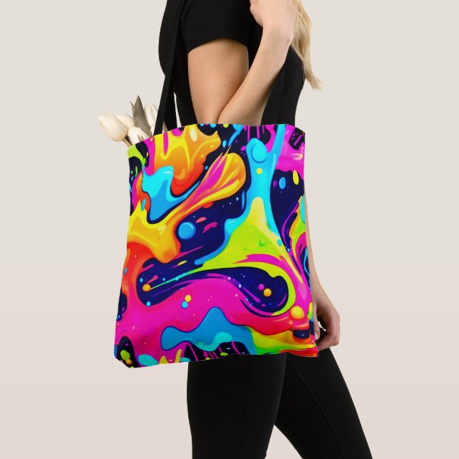 Neon Kaos Färg Explosion Tygkasse (Närbild)