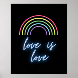 Neon Kärlek är Kärlek Rainbow Poster