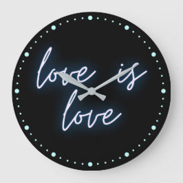 Neon Kärlek is Kärlek Ord Art Stor Klocka