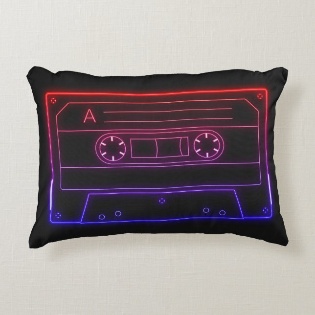 Neon kassettband Retro Estetisk Kudd Prydnadskudde (Framsidan)