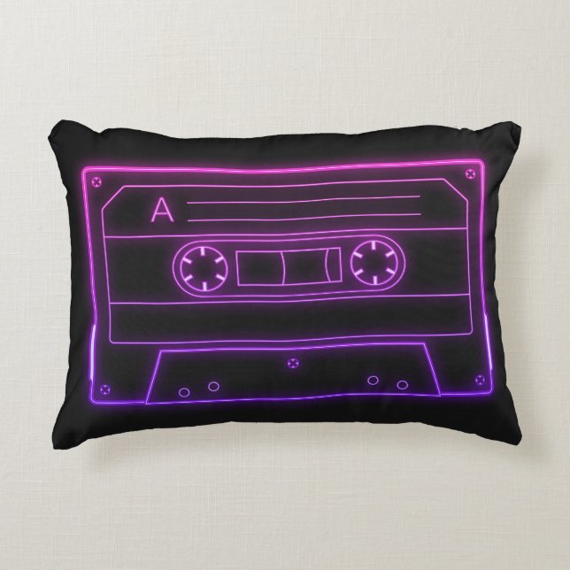 Neon Kassettband Retro Estetisk Kuddcover Prydnadskudde (Framsidan)