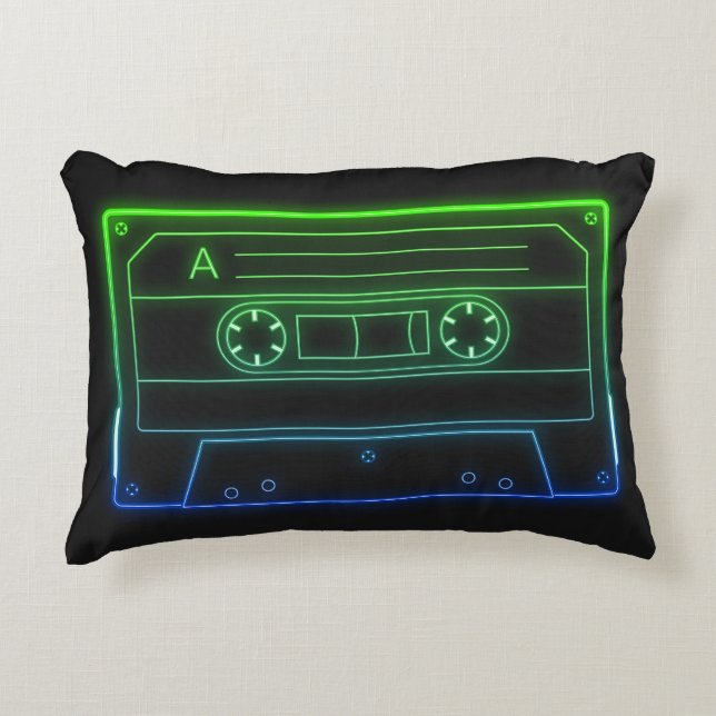 Neon Kassettband Retro Estetisk Kuddcover Prydnadskudde (Framsidan)