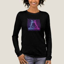 **Neon Katt Design – Lysande Futuristisk Kattkonst T Shirt
