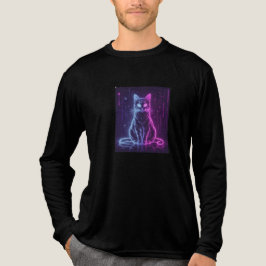 **Neon Katt Design – Lysande Futuristisk Kattkonst T Shirt