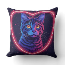 Neon Katt Hjärta Design – Söt Lysande Kattunge Kär
