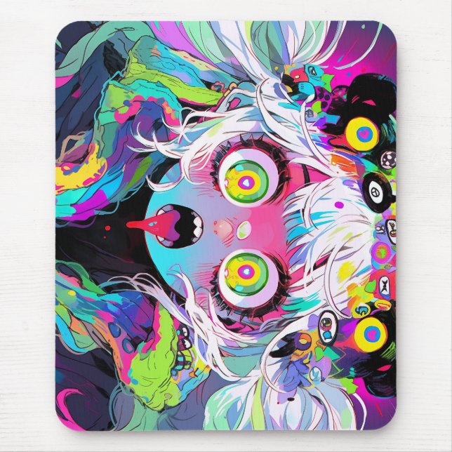 Neon Kawaii Shockwave: Psychedelic Anime Girl Musmatta (Framsidan)
