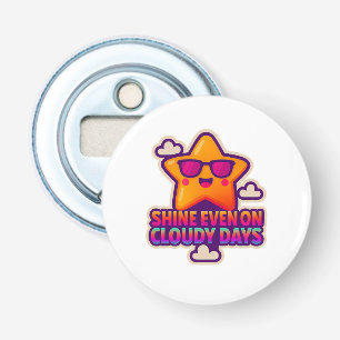 Neon Kawaii Star - "Shine even on Cloudy Days" Flasköppnare