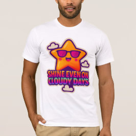 Neon Kawaii Star - "Shine even on Cloudy Days" T Shirt