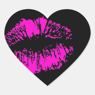 Neon Kiss Hjärtformat Klistermärke