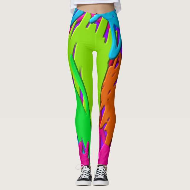 Neon klottrar leggings (Framsida)