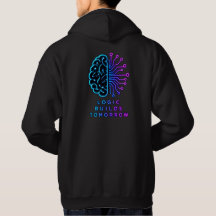 Neon Kosmisk Hjärna Tänk Stort Hoodie