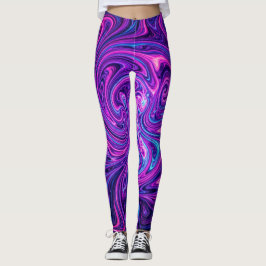 Neon Kosmisk Virvel Konst Leggings