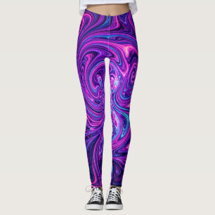 Neon Kosmisk Virvel Konst Leggings