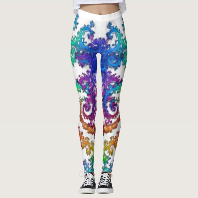 Neon Kosmos Spiral Leggings (Framsida)