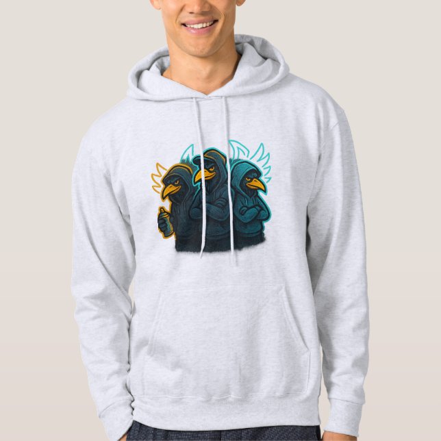 Neon Kråka Graffiti Crew Art Hoodie (Framsida)