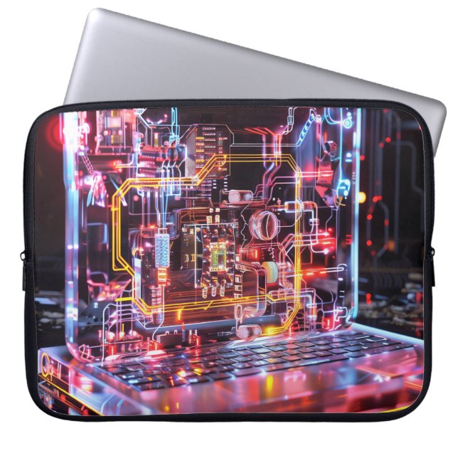 Neon-kretsar för bärbara datorer Digital Art Laptop Fodral (Framsidan)