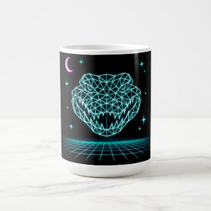 Neon Krokodil Synthwave - Retro Sumpkung Kaffemugg